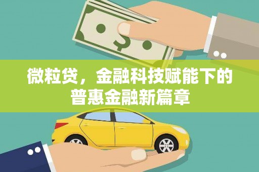 佛坪微粒贷，金融科技赋能下的普惠金融新篇章
