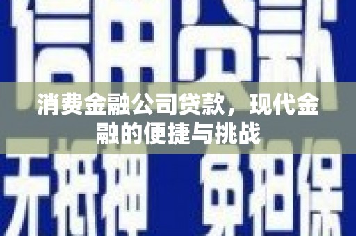 佛坪消费金融公司贷款，现代金融的便捷与挑战