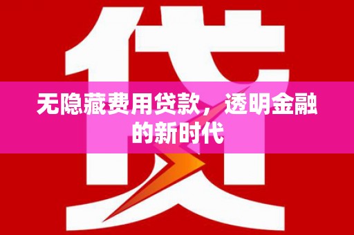 佛坪无隐藏费用贷款，透明金融的新时代