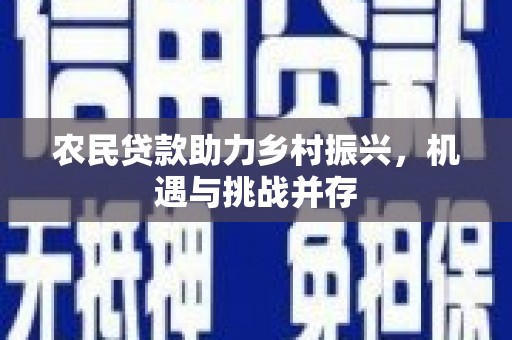 佛坪农民贷款助力乡村振兴，机遇与挑战并存