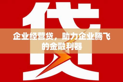 佛坪企业经营贷，助力企业腾飞的金融利器