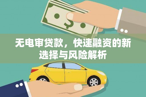 佛坪无电审贷款，快速融资的新选择与风险解析