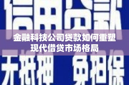 佛坪金融科技公司贷款如何重塑现代借贷市场格局