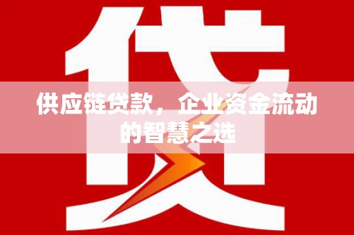 佛坪供应链贷款，企业资金流动的智慧之选