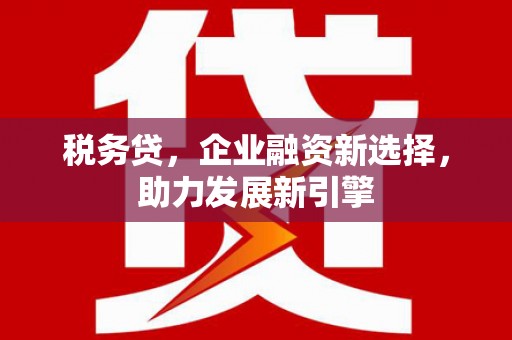 佛坪税务贷，企业融资新选择，助力发展新引擎