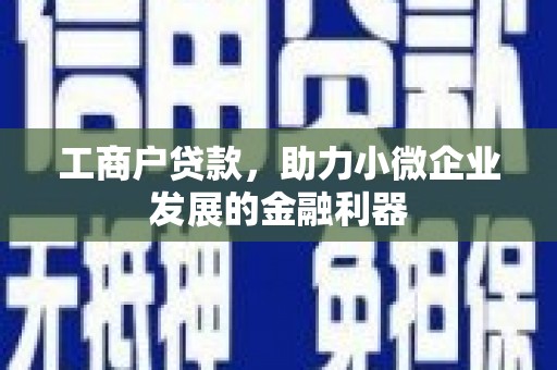 佛坪工商户贷款，助力小微企业发展的金融利器