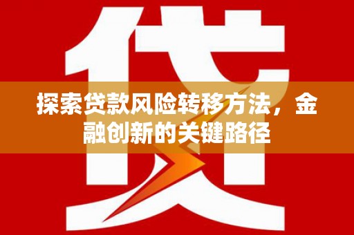 佛坪探索贷款风险转移方法，金融创新的关键路径