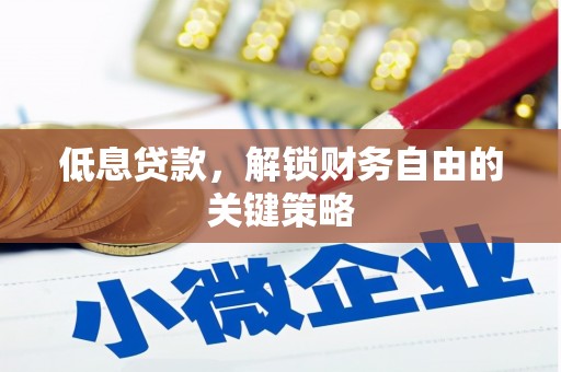 佛坪低息贷款，解锁财务自由的关键策略