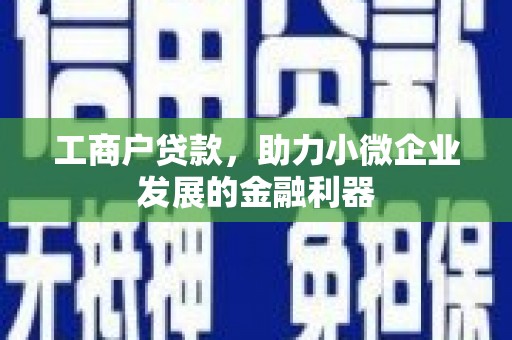 佛坪工商户贷款，助力小微企业发展的金融利器