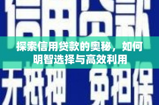 佛坪探索信用贷款的奥秘，如何明智选择与高效利用