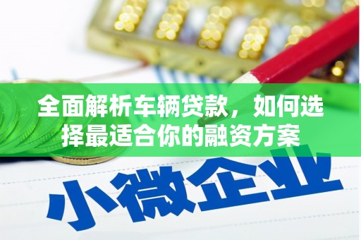 佛坪全面解析车辆贷款，如何选择最适合你的融资方案