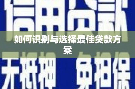 佛坪如何识别与选择最佳贷款方案